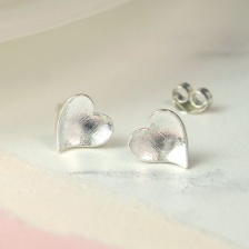 Sterling Silver Concave Heart Earrings by Peace of Mind